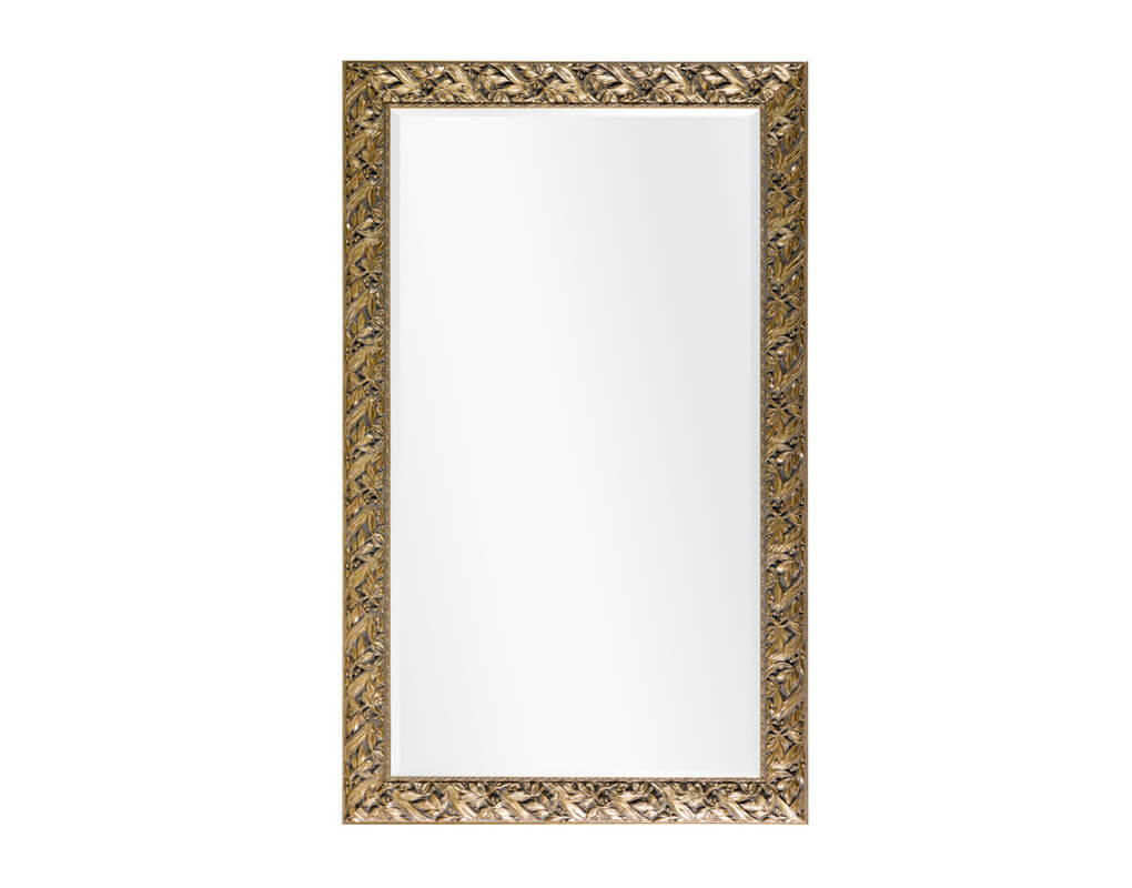 Goldener Spiegel "Lissabon" mit Blattmuster, Hochformat
