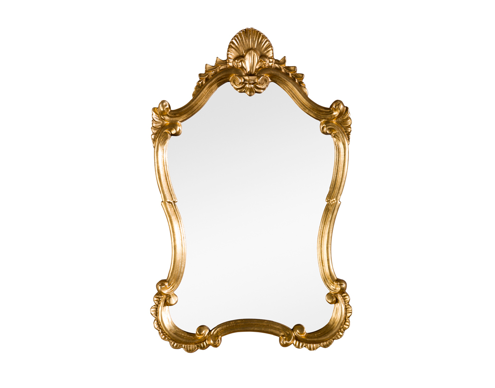 Modell Venice, rechteckig, Farbe: Blattgold, klassisch, Herstellung: ASR-Rahmendesign Material: Holz, Spiegel glatt, Frontansicht