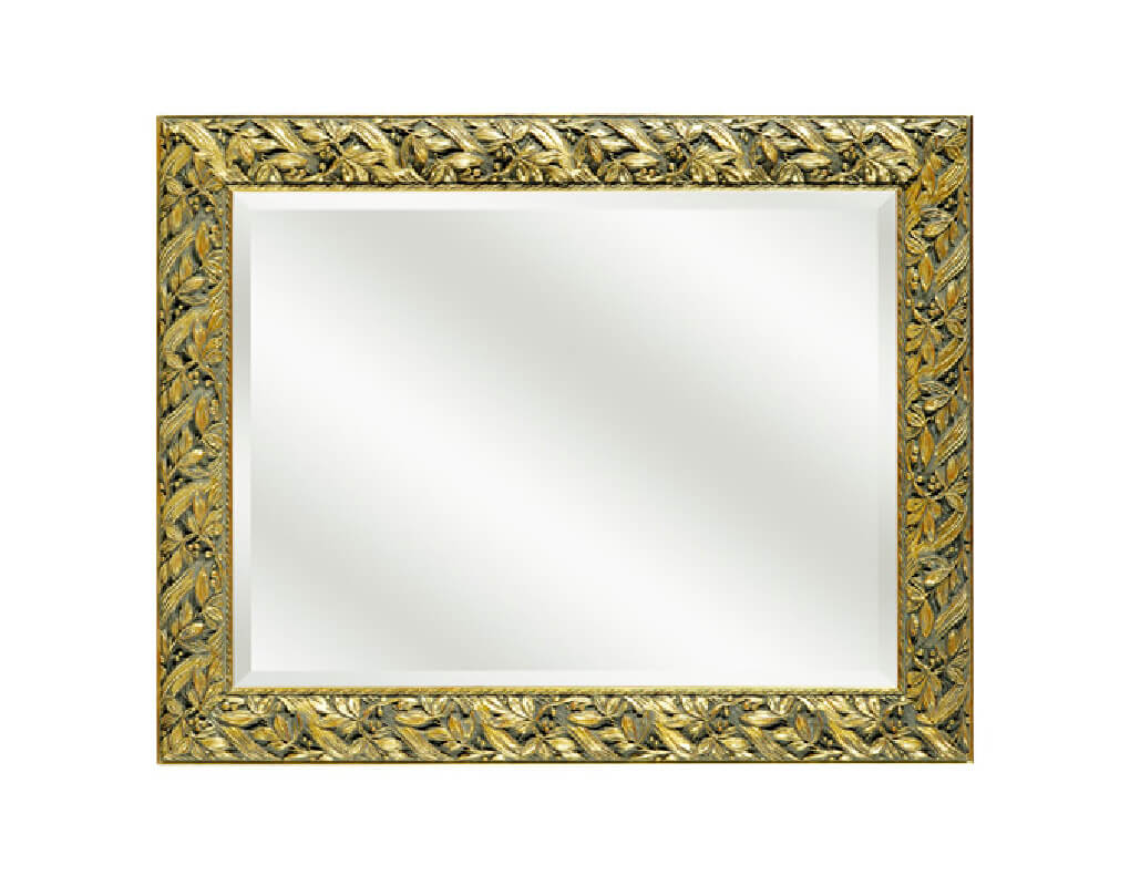 Goldener Spiegel "Lissabon" mit Blattmuster, Querformat