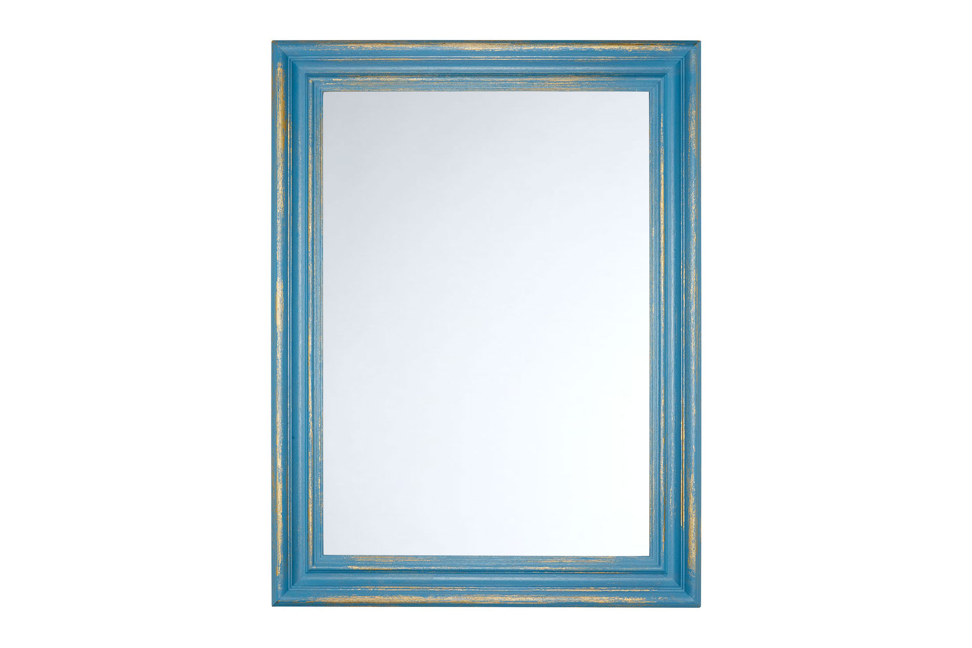 Wandspiegel Modell Le Havre, Gold/Hellblau Form: rechteckig Herstellung: by ASR-Rahmendesign Material: Holz, Wandspiegel, Shabby-Chic, Rahmen mit Spiegel