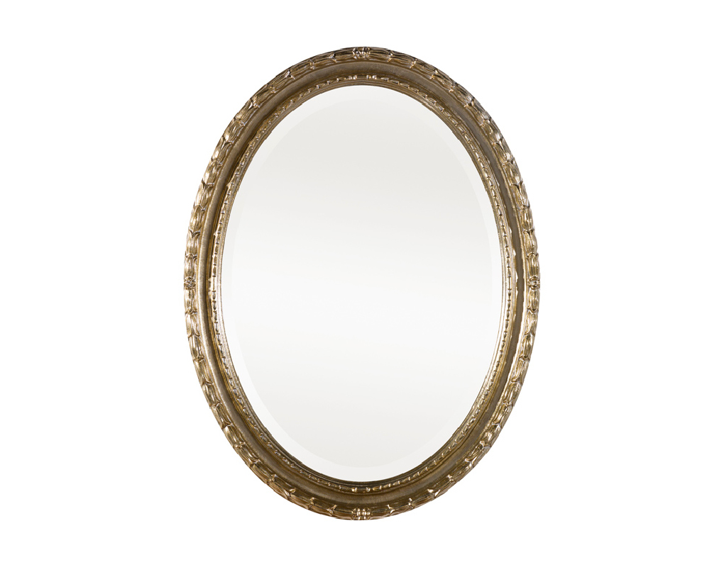 Goldener ovaler Spiegel "San Sebastian", Hochformat