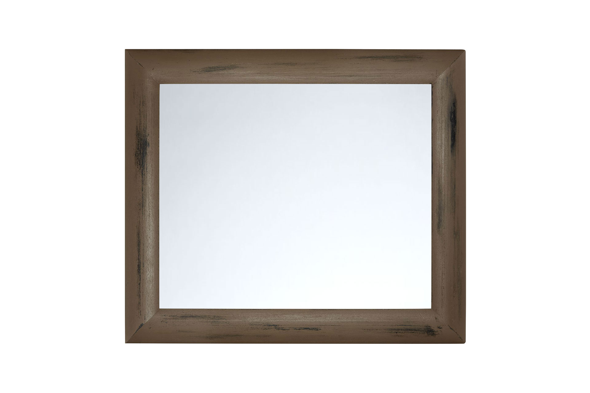 Wandspiegel Modell Bandol, Spiegel: glatt, Shabby-Chic Style, Design/Farbe: schwarz, blassbraun, Raum: Flur, Innenbereich, Schlafzimmer, Wohnzimmer, Frontansicht Rahmen mit Spiegel quer