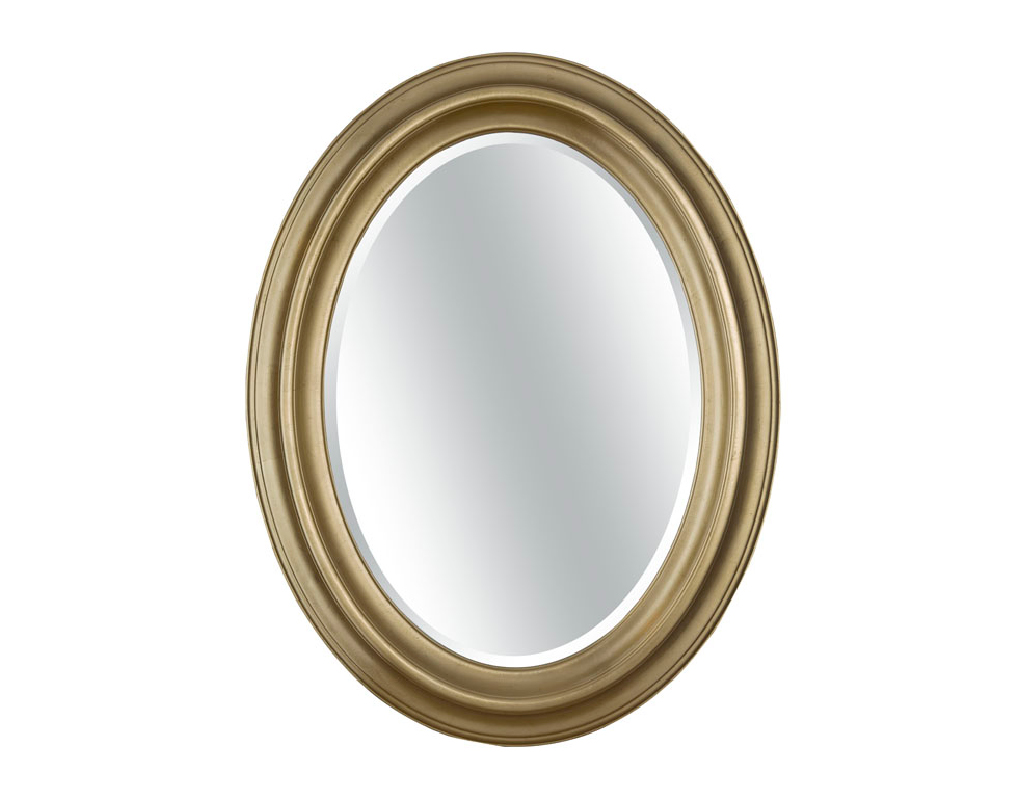 Wandspiegel Modell Levoca, Blattgold, oval, Made in Italy, Material: Holz, Barockspiegel, Spiegel: Facettenspiegel, Spiegelgröße: 60cm x 70cm, Style: klassisch, Ansicht hoch