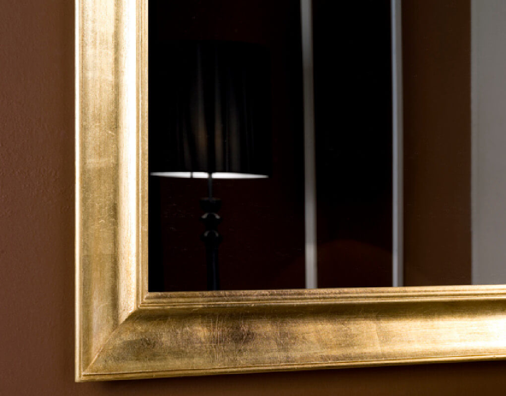Goldener Spiegel "Kaunas", Detail Blattgold Finish