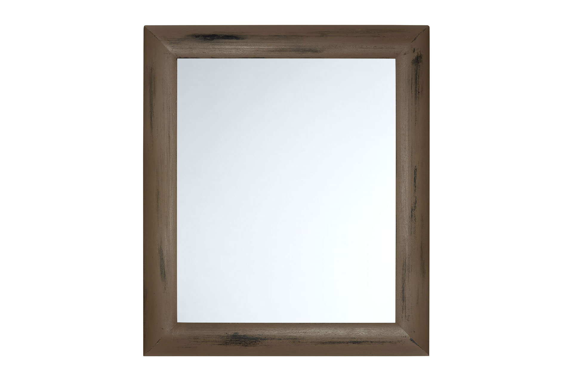 Wandspiegel Modell Bandol, Spiegel: glatt, Shabby-Chic Style, Design/Farbe: schwarz, blassbraun, Raum: Flur, Innenbereich, Schlafzimmer, Wohnzimmer, Frontansicht Rahmen mit Spiegel