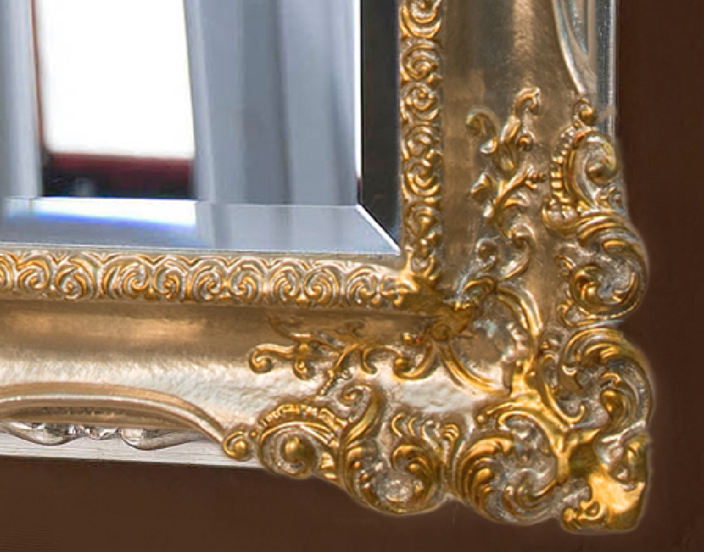 Barockspiegel Modell Versailles 116/86, Finishing: Blattgold, Made in Italy, Material: Holz, Style: klassisch, Ansicht Ausschnitt Ecke