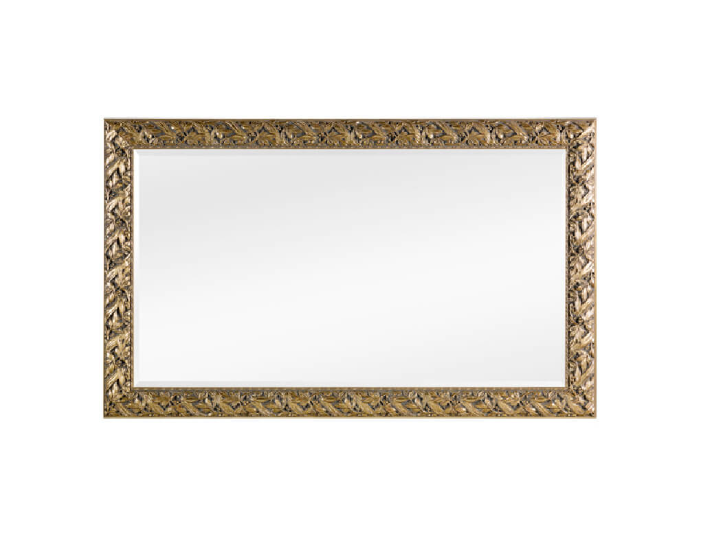 Goldener Spiegel "Lissabon" mit Blattmuster, Querformat