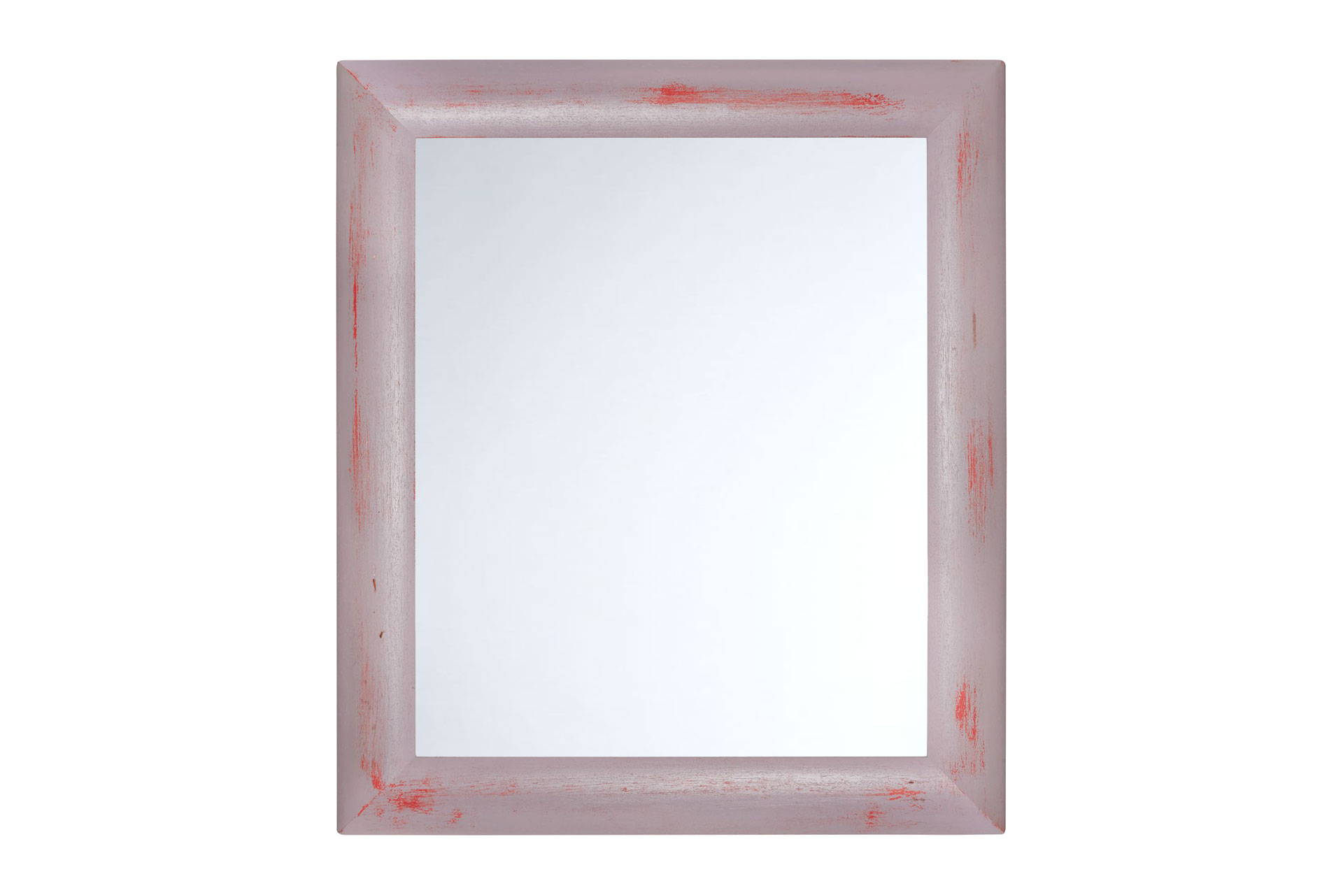 ASR-Rahmendesign Wandspiegel Modell Konstanz, Farbe: feuerrot, pastellviolett, Größe außen: 54cm x 74cm, Spiegelgröße: 40cm x 60cm, Facettenspiegel, rechteckig, Holz, Innenbereich, Shabby-Chic