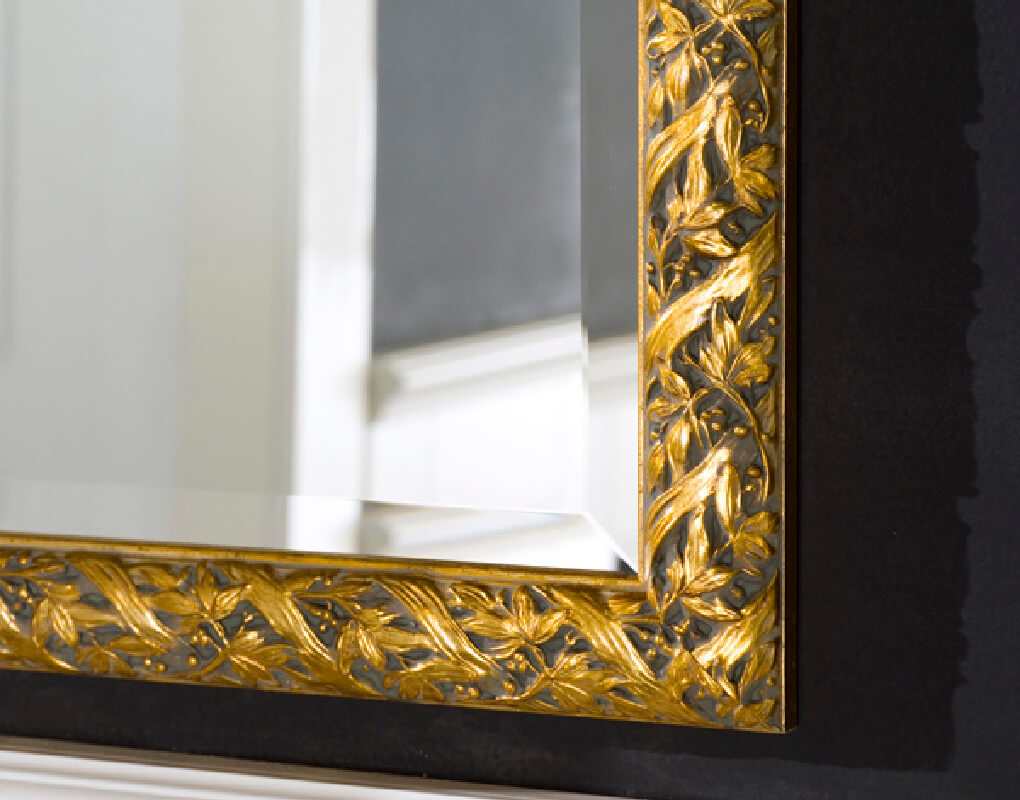 Goldener Spiegel "Dublin", Detail Pflanzenmuster