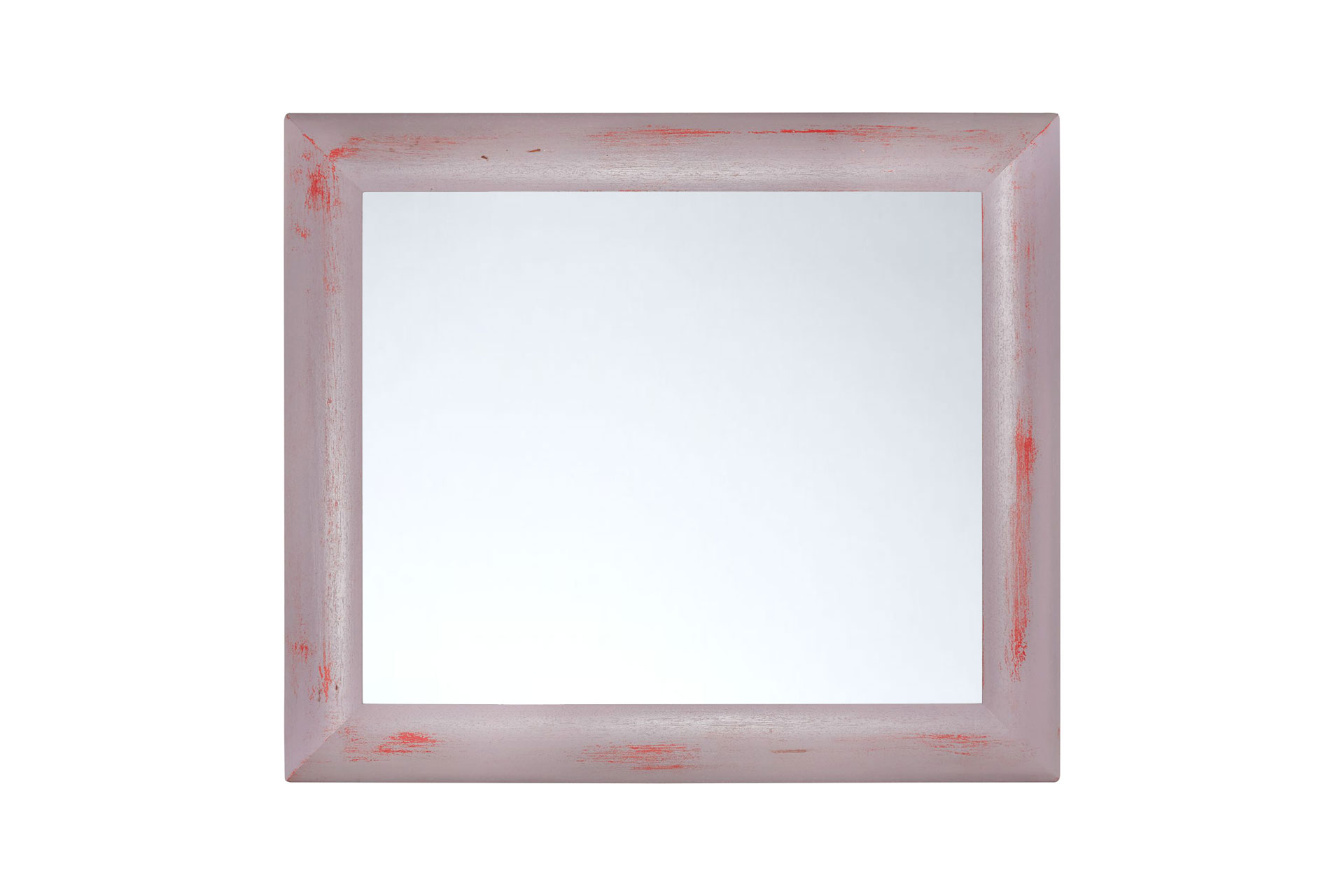 ASR-Rahmendesign Wandspiegel Modell Konstanz, Farbe: feuerrot, pastellviolett, Größe außen: 54cm x 74cm, Spiegelgröße: 40cm x 60cm, Facettenspiegel, rechteckig, Holz, Innenbereich, Shabby-Chic