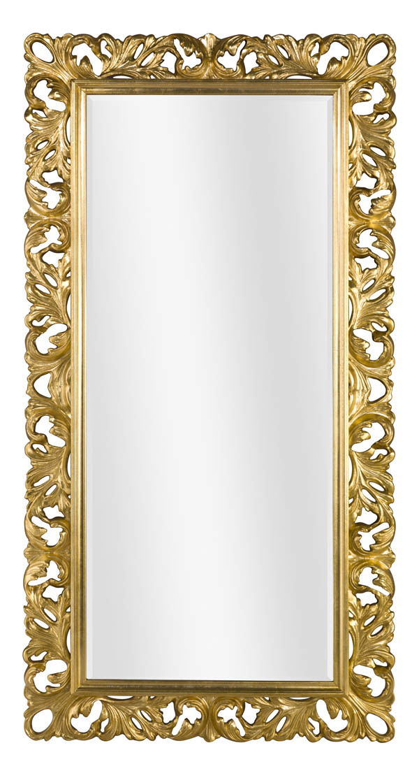 Modell Louis, rechteckig, Farbe: Blattgold, klassisch, Herstellung: ASR-Rahmendesign Material: Holz, Spiegel glatt, Ansicht Hochformat